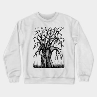 Black and White Baobab Artistic Line Drawing Crewneck Sweatshirt